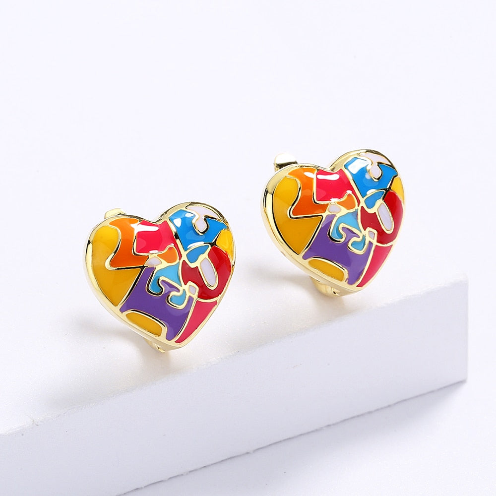 LOVE Enamel Earrings