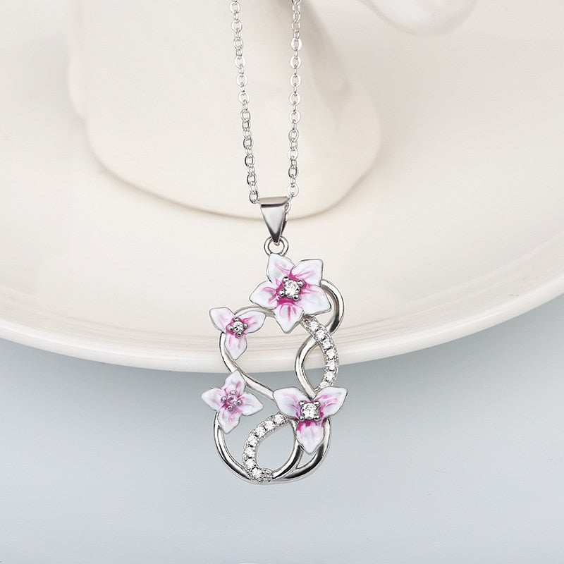 Violet Enamel Necklace