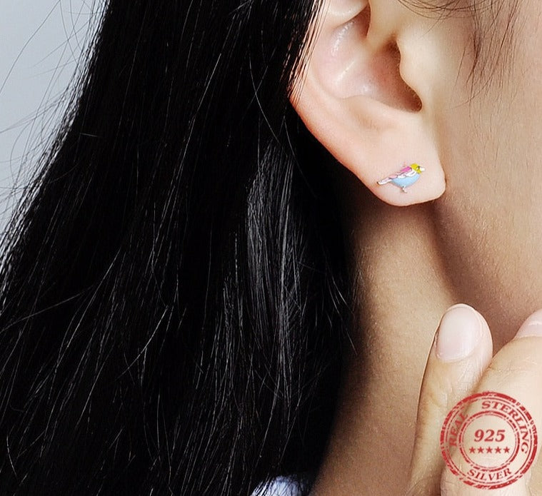 Birdie Pure Silver Earrings