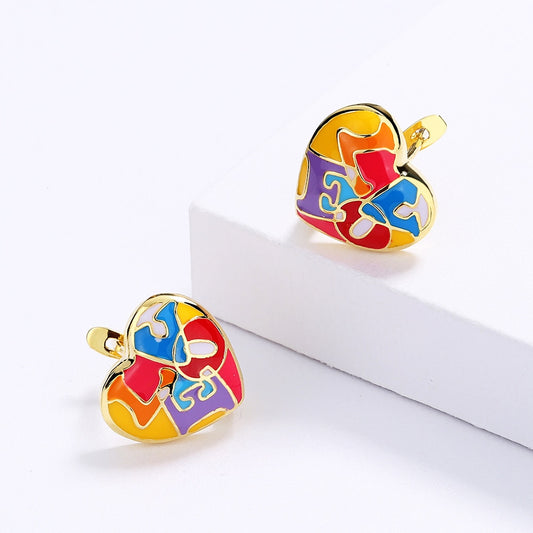 LOVE Enamel Earrings