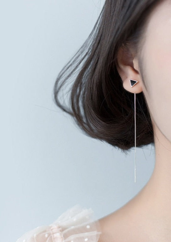 Enna Pure Silver Long Chain Earrings