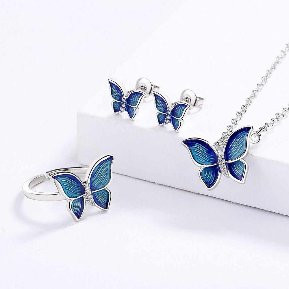 Bianca Enamel Butterfly Set