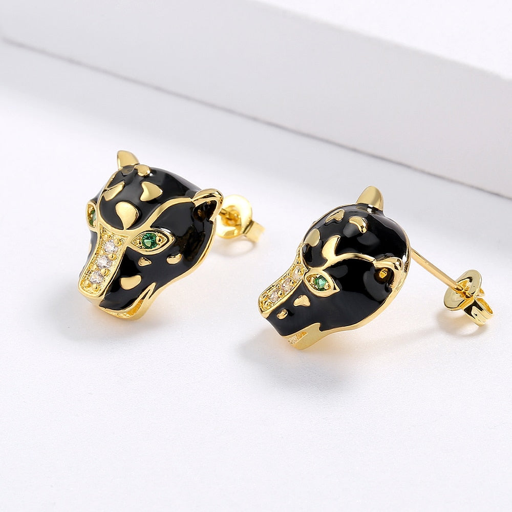 Gold puma earrings sale